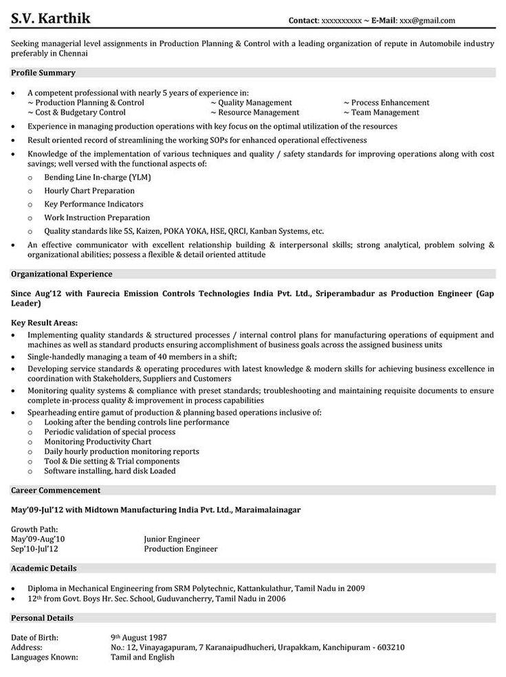 Resume Templates For 5 Years Experience experience resume 