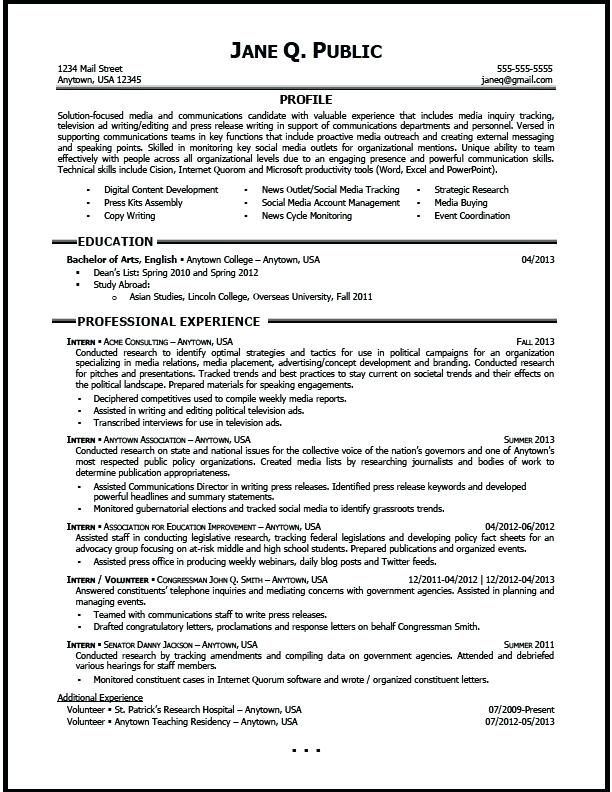 Corporate Communications Resume Examples