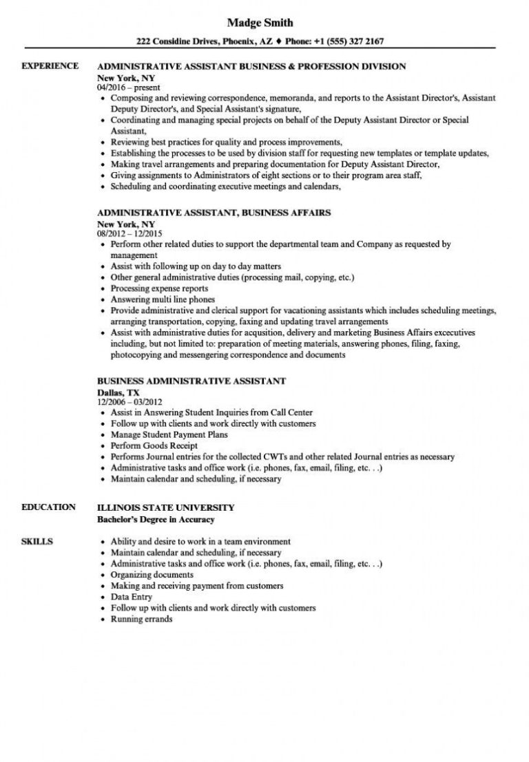 Administrative Assistant Resume Doc