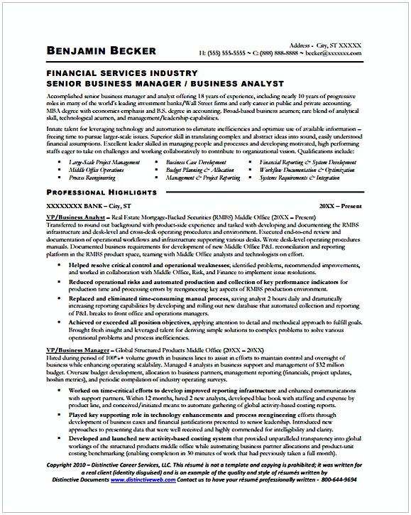 Sales Business Analyst Resume