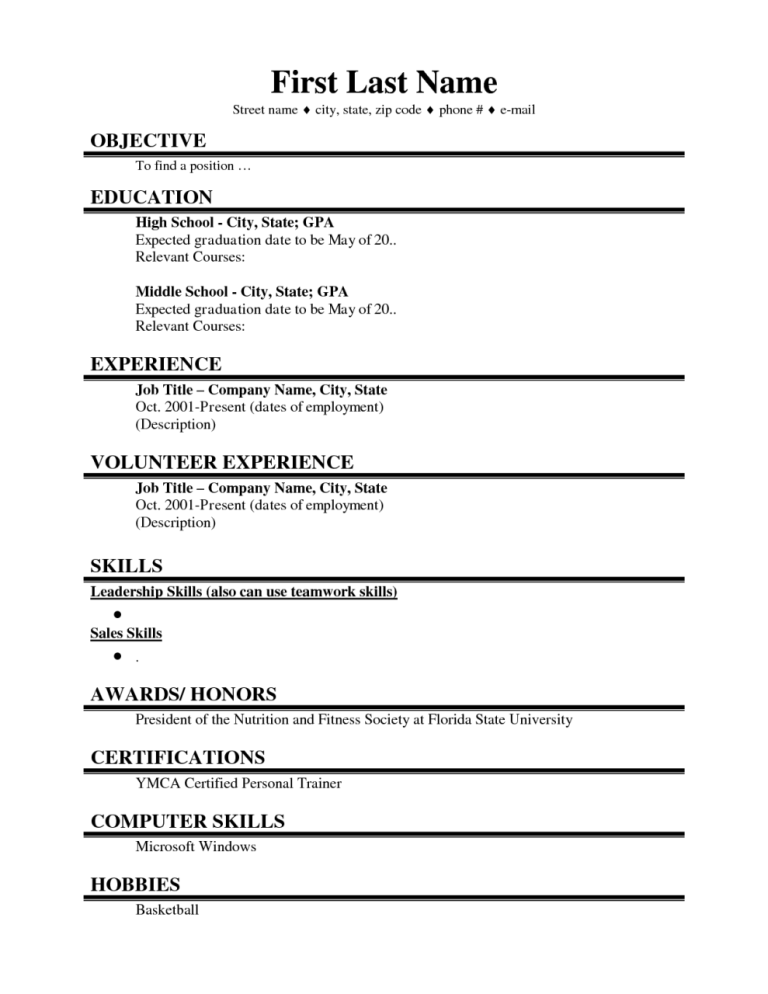 Resume Examples For College Students