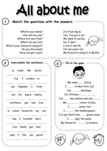 Introducing yourself interactive and downloadable worksheet. Check your