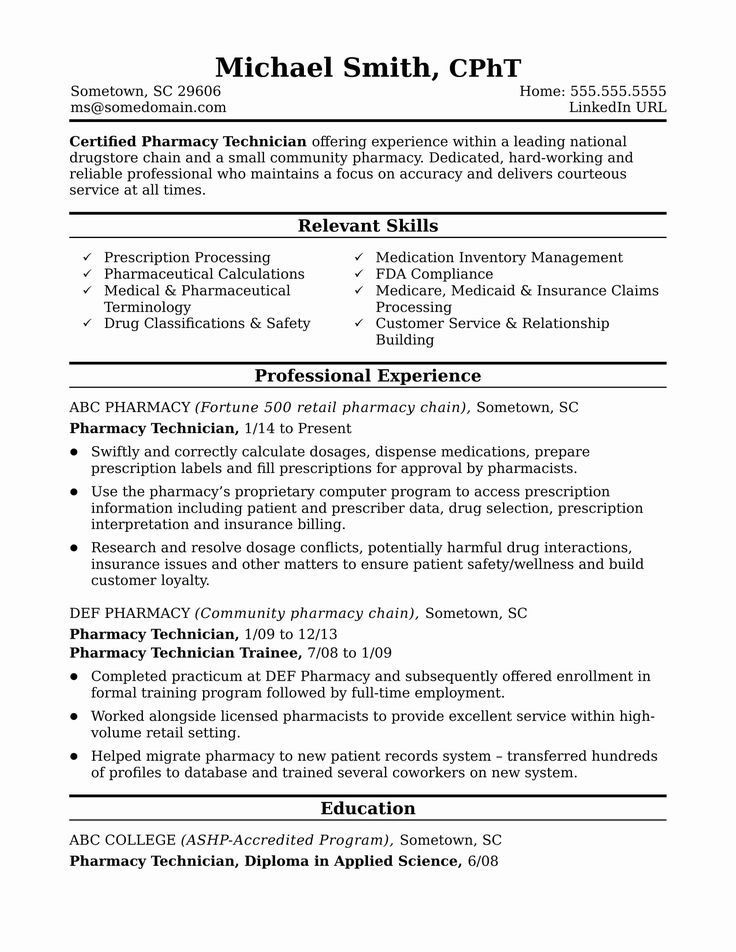 How To Make A Cv For Pharmacist