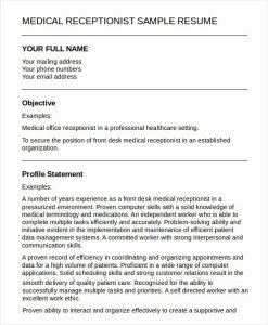 √ 20 Front Desk Medical Receptionist Resume in 2020 Job resume