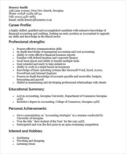 Resume For Fresh Graduate Accounting Student BEST RESUME EXAMPLES