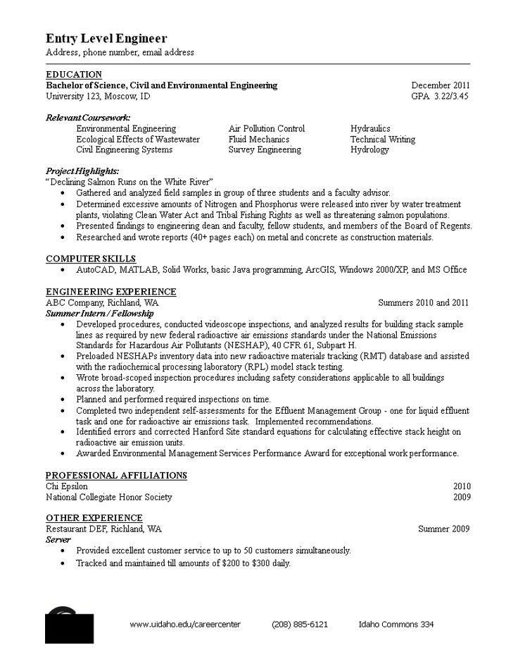 How To Make A Resume For Civil Engineer Fresher
