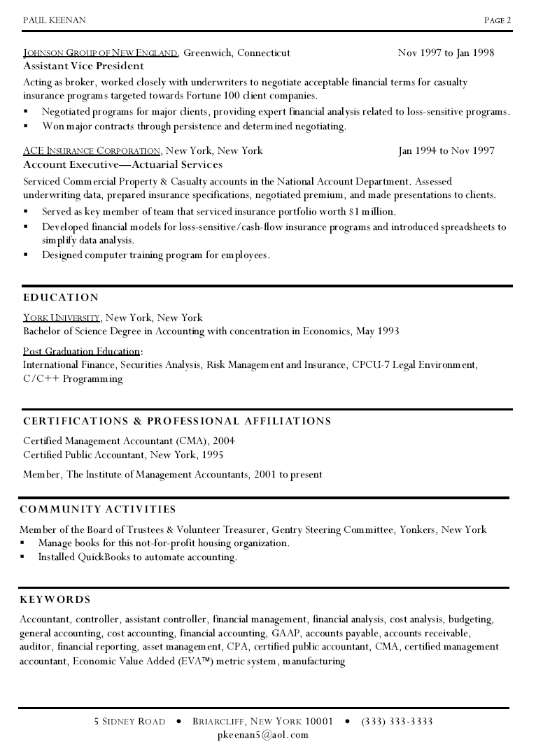 Cost Controller Resume Samples