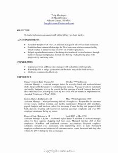 First Time Job Resume Inspirational Make First Time Restaurant Manager