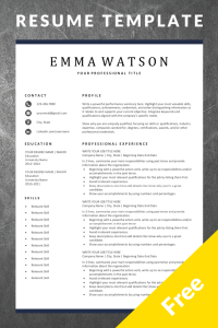 Modern Resume Template Download for Free Job resume template