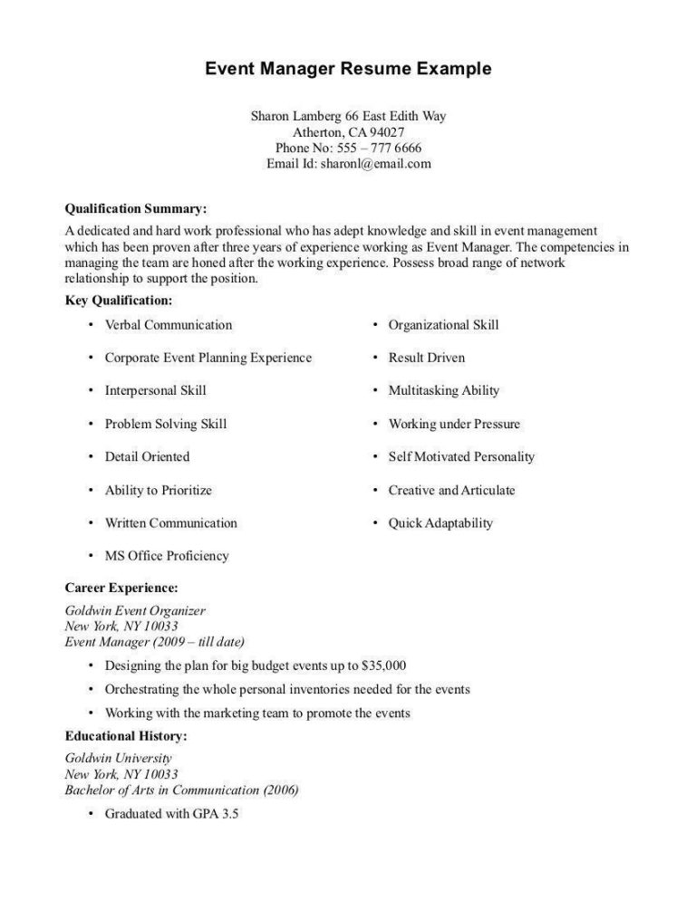 Student Sample Resume With No Work Experience