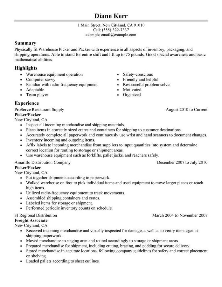 Manufacturing Resume Objective Examples