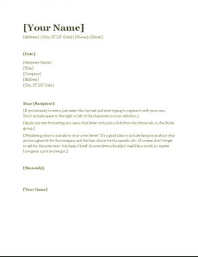Resume Front Page Template