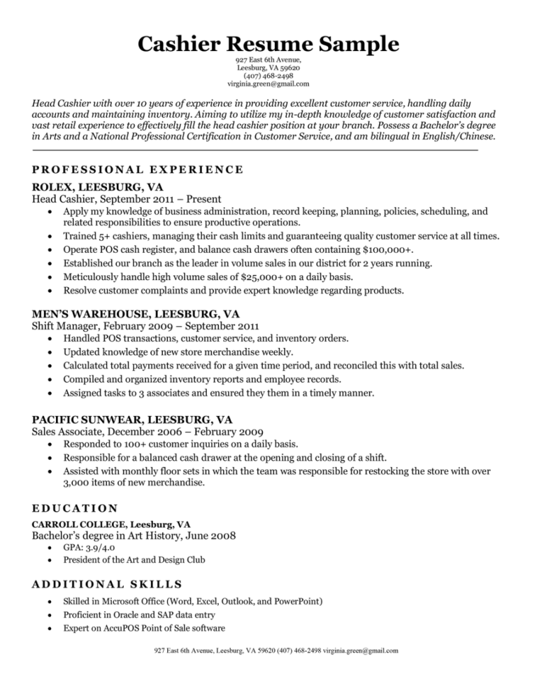 How To Put Job Description On Resume