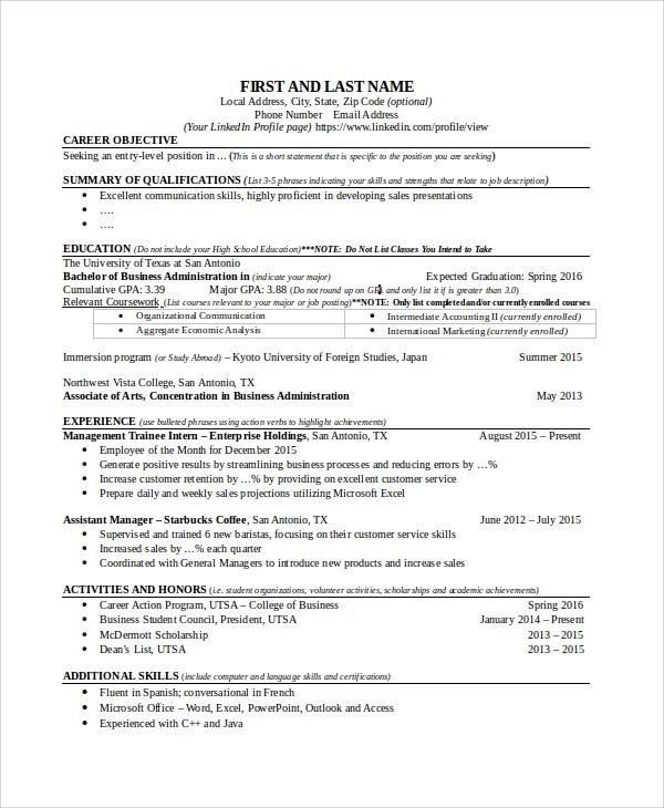 How To List Education On Resume If Currently Enrolled