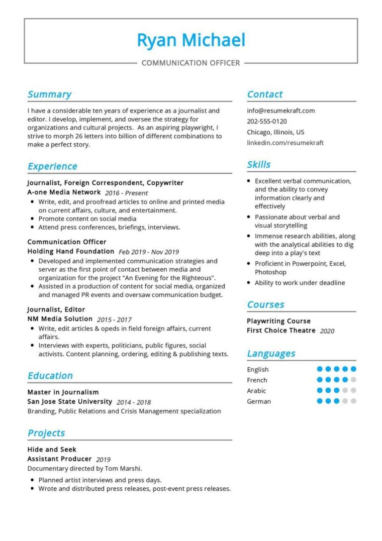 How To Write A Resume For A Writing Job