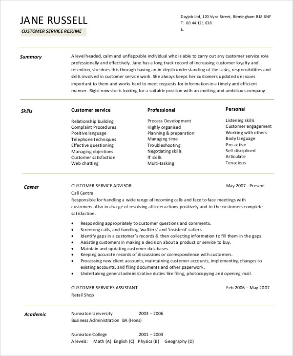 FREE 9+ Sample Resume Summary Statement Templates in MS Word PDF