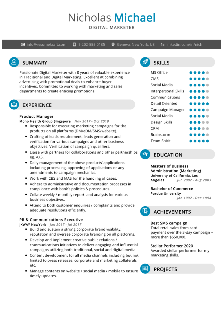 How To Make Resume For Digital Marketer