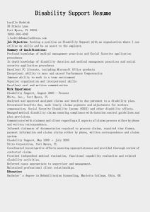 Resume Samples Disability Support Resume Sample