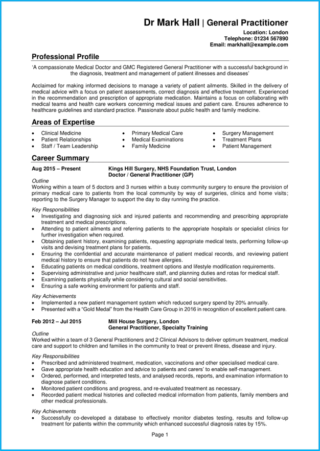 Doctor CV example + writing guide [Guarantee your CV is noticed]