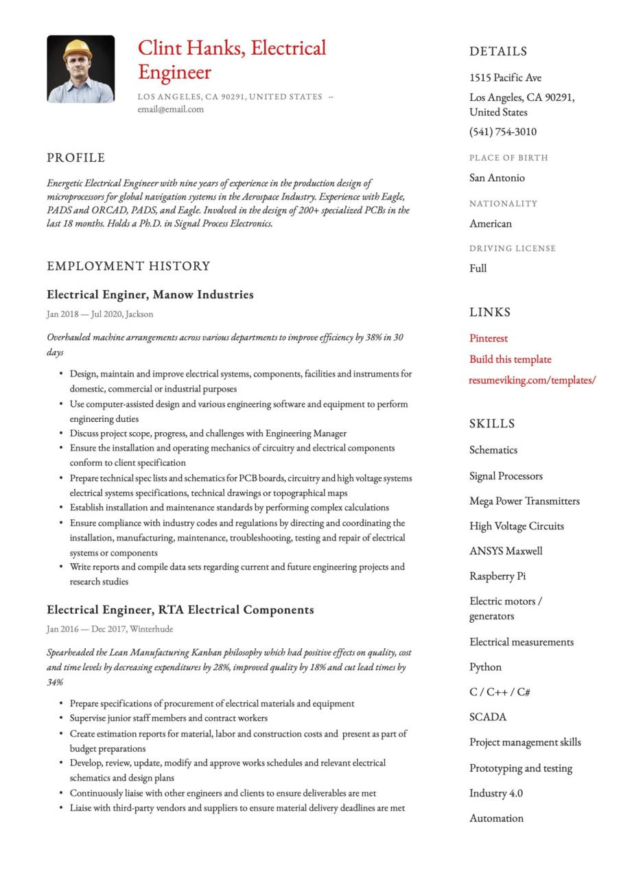 Electrical Engineer Resume & Writing Guide +18 Templates
