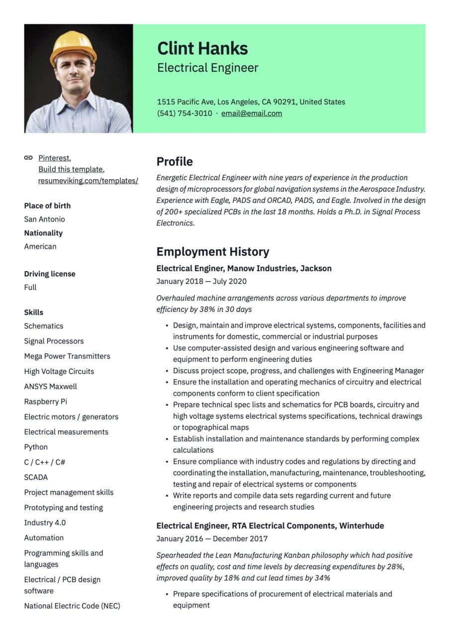 Free Template To Create A Resume