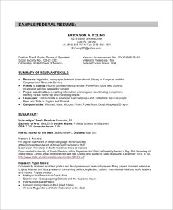 Federal Resume Template Word Federal Resume Examples And 25 Writing