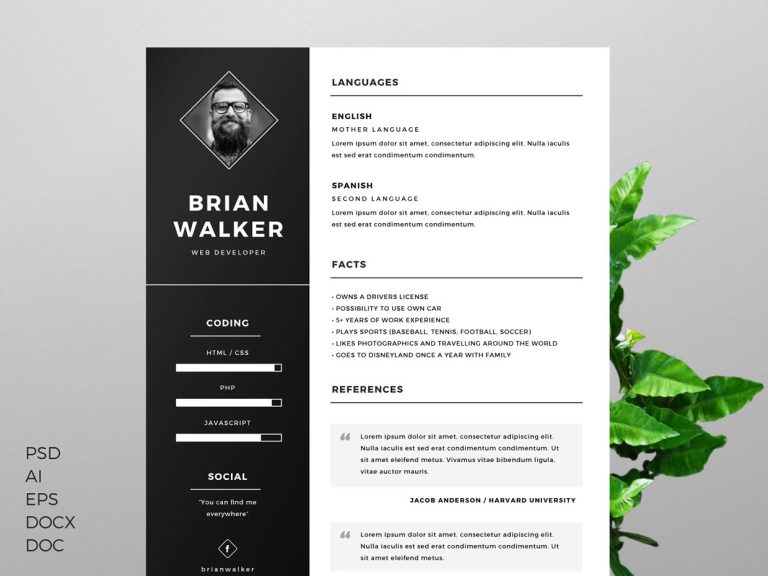 How To Create A Resume Template In Photoshop