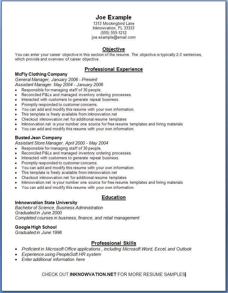 How To Write A Resume Examples Free