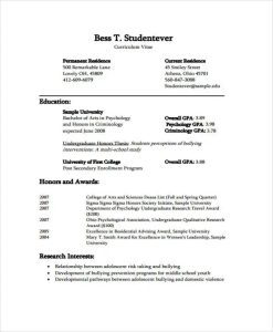 11+ Student Curriculum Vitae Templates PDF, DOC Free & Premium