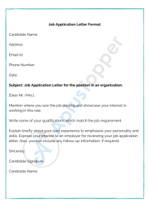 Job Application Letter Format, Samples, How To Write A Job
