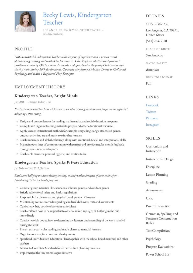 How To Write A Resume For Teacher Recommendations