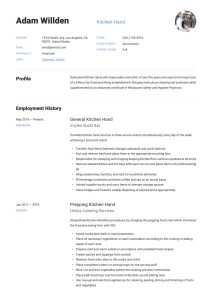 Kitchen Hand Resume & Writing Guide +12 Free Templates 2020