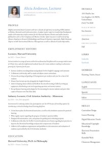 Lecturer Resume & Writing Guide +18 Free Examples 2020