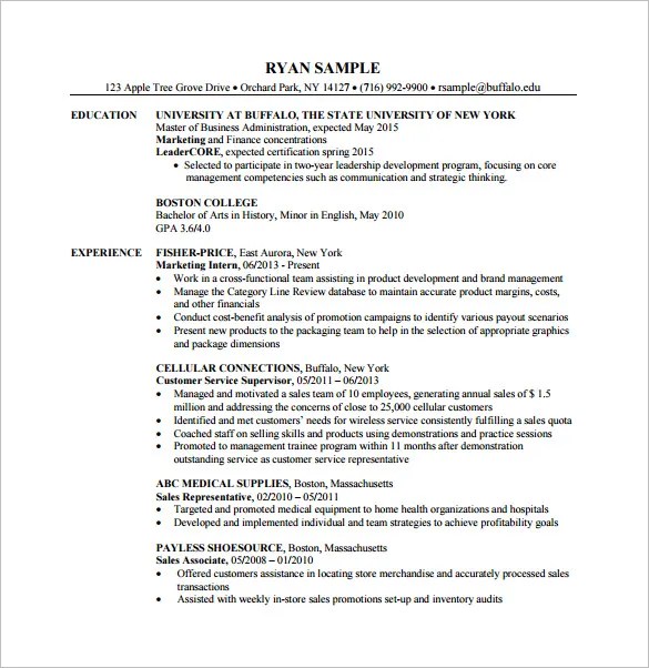 How To Write A Concentration On A Resume