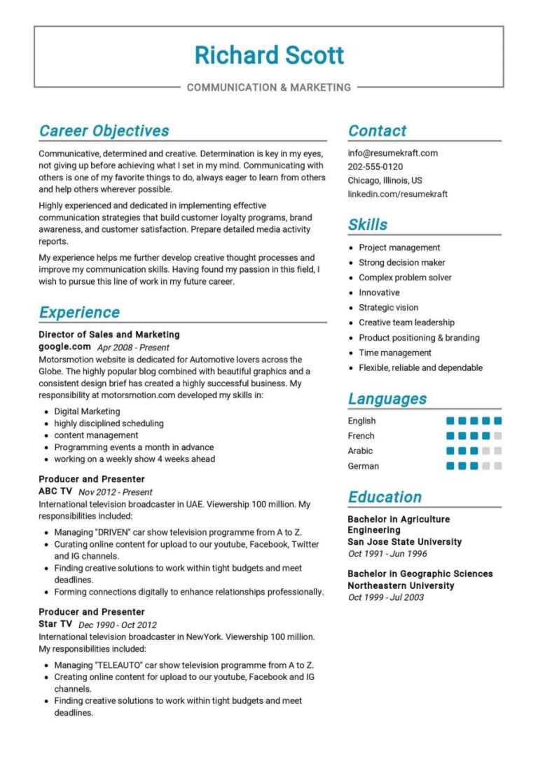 How To Write Marketing Skills In Resume