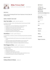 Chef Resume & Writing Guide 12 Free Templates PDF 2020
