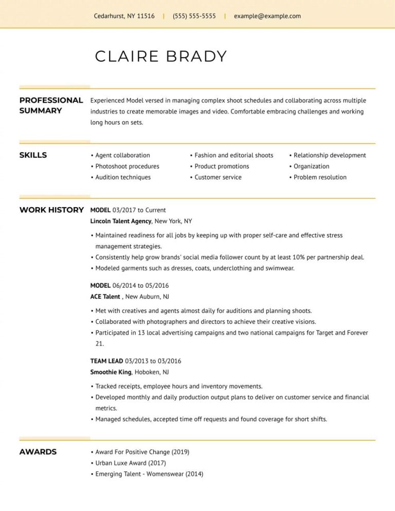 What Is A Modeling Resume