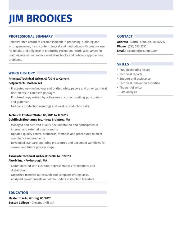 How To Make Resume For Content Writing