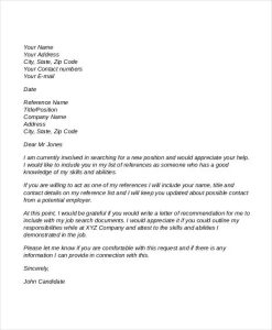 Request Letter For Job Free Reference Request Letter