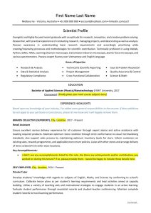 Research and Analysis Resume Sample ResumeCroc Professional Resume