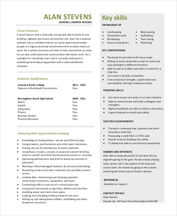 General Objective Resume Examples