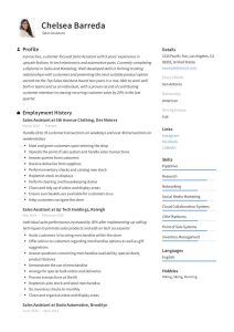 Retail Cv Examples No Experience / Sales Assistant Resume Examples
