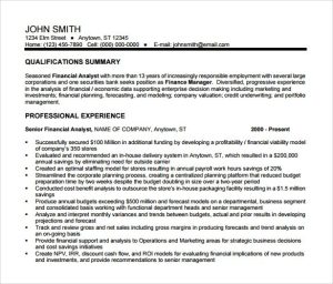 12+ Sample Financial Analyst Resumes Sample Templates