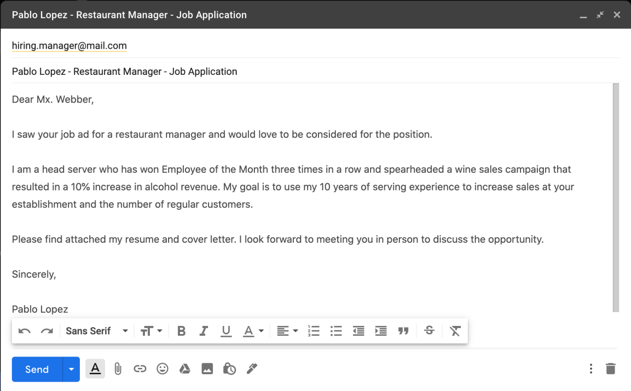 How To Write Email To Hr For Sending Cv