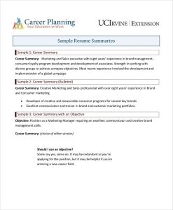 9+ Career Summary Examples PDF Examples