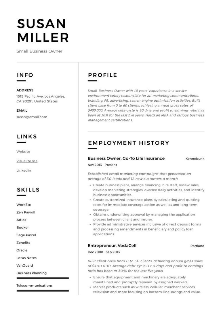 How To Write Company Description In Resume