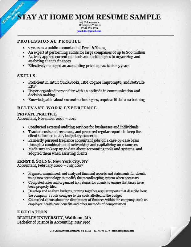 Resume of a Stay at Home Mum Stay at Home Mum Resume Template Reviews