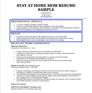 StayAtHome Mom Resume Sample & Writing Tips Resume Companion