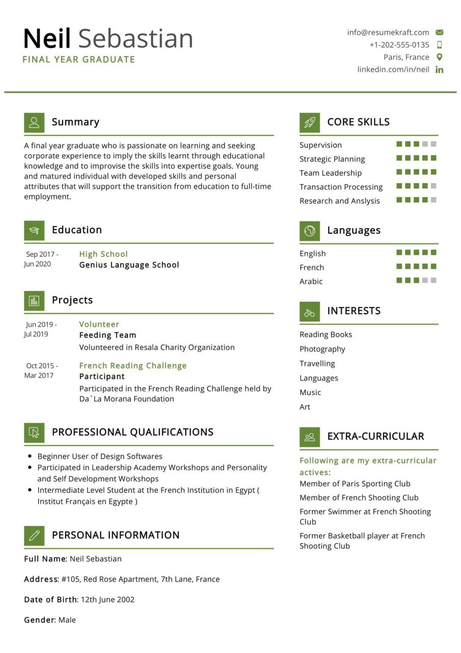 How To Create A Resume For Freshers