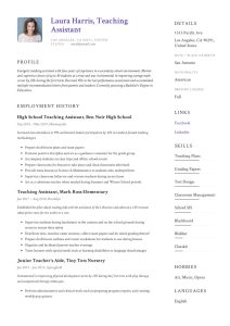 Teaching Assistant Resume & Writing Guide +12 TEMPLATES PDF